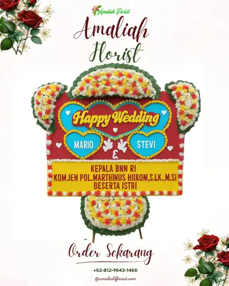 Papan Bunga Pernikahan Lembar